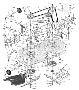 Mower Housing Diagram and Parts List for 425611X99B 2001 Briggs and Stratton Lawn Tractor